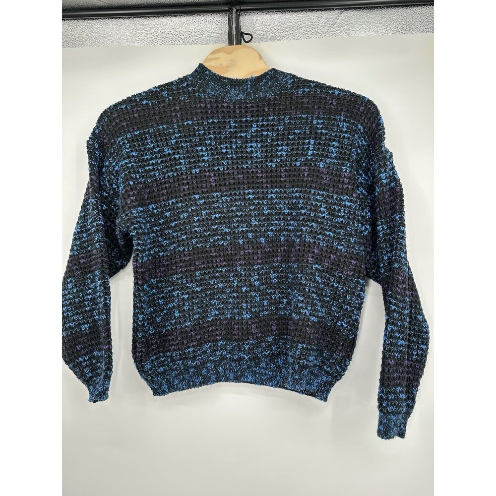 Street Scenes Men's Knit M Sweater‎ Blue Black Pullover Long Sleeves